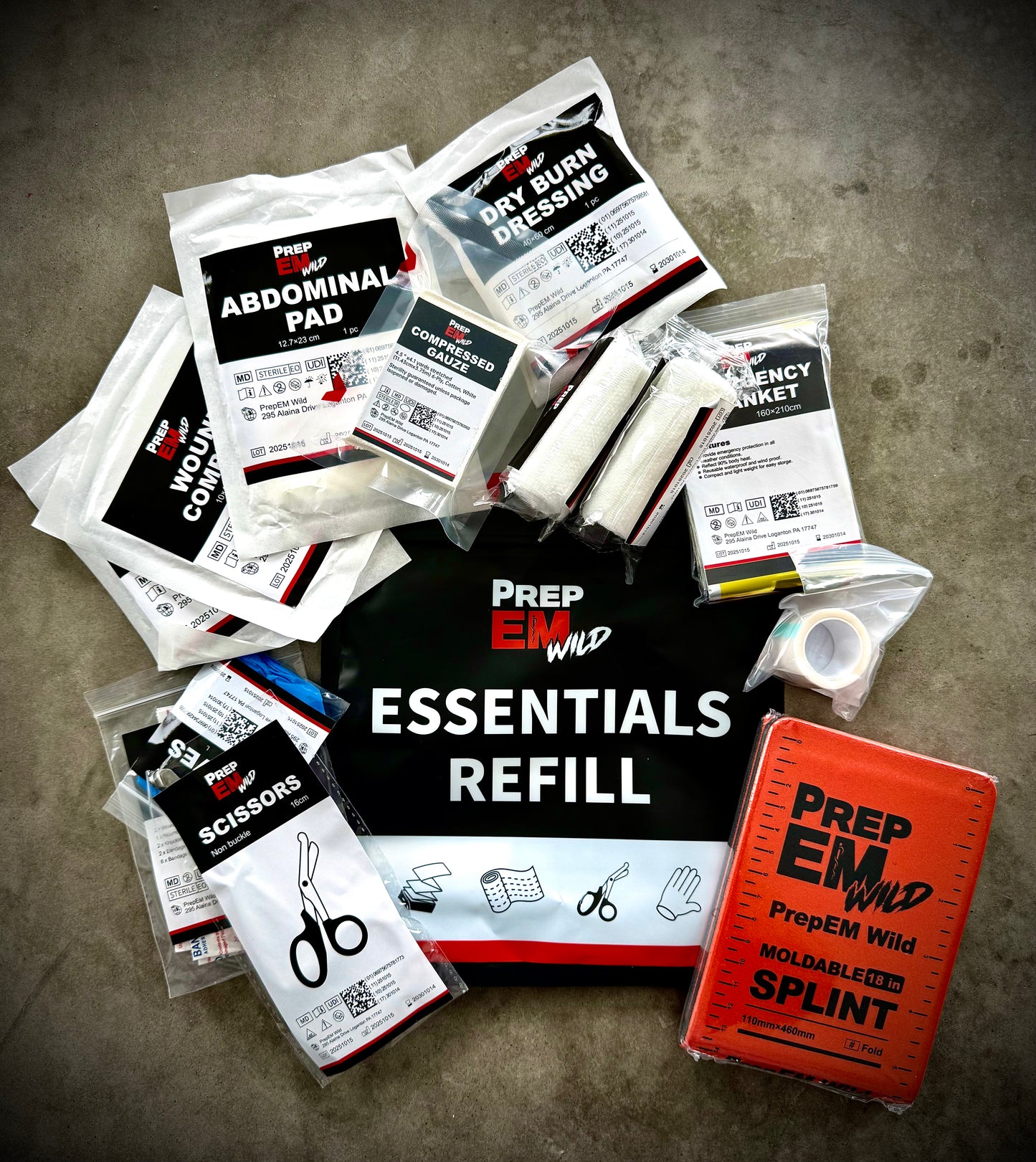 PrepEM Wild Essentials Refill Kit | Trauma & Emergency Medical Restock